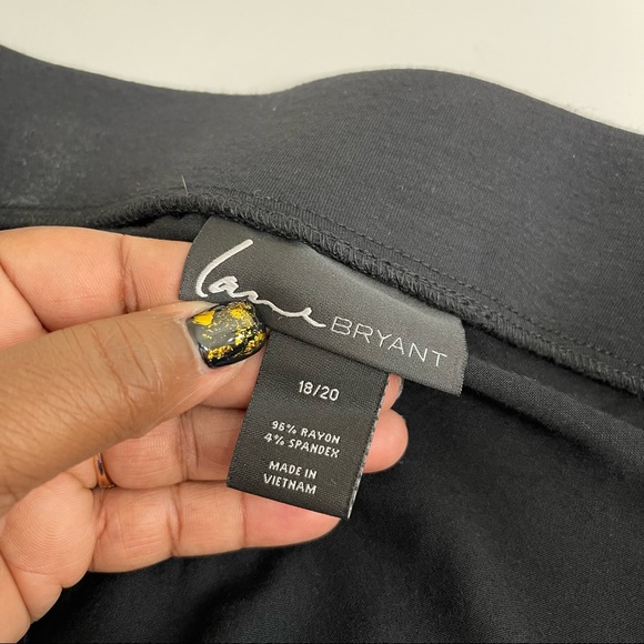 Lane Bryant Maxi Skirt Black Blue Asymmetrical Hem, Size 18/20 - Picture 6 of 8